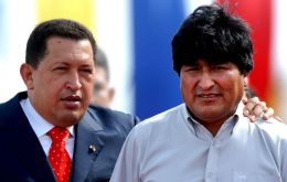 Pte. Chavez with Pte. Evo Morales