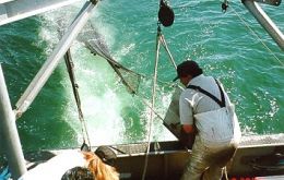 Recovering an otter trawl aboard
