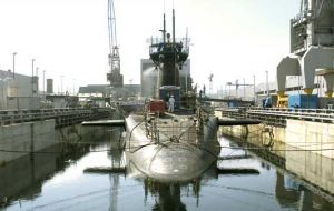 Sub at HM Naval Base Devonport