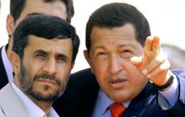 Mahmoud Ahmadinejad  with Hugo Chavez at Caracas