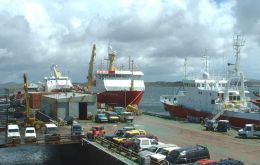 BAS vessels docked at FIPASS in Stanley