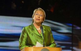 President Michelle Bachelet addresses the opening ceremony
