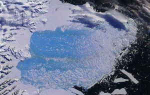 Satellite Image of Larsen B Ice Shelf Collapse