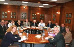 Falkland's Councillors, Gov. Huckle and FO Constitutional Team during the meeting