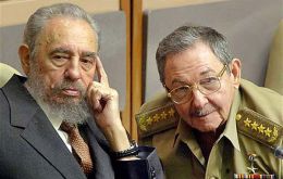 Fidel Castro and his brother Raul