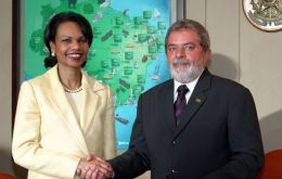 Secretary Rice with President  Lula da Silva