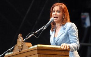 President Cristina Fernandez de Kirchner during her speech