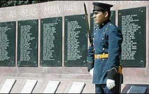 On duty next to the Malvinas war Memorial in Bs. Aires