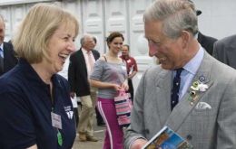  Sukey Cameron shares a joke with Prince Charles at the Royal Show