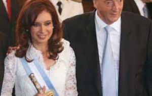 Pte. Cristina Fernadez and her husband former Pte. N. Kirchner