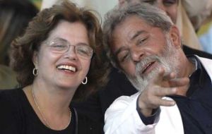 Brazil's President Lula da Silva, right, and his Chief of Staff Dilma Rousseff  (AP)