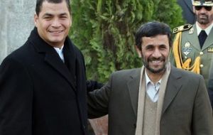 Pte Correa and his counterpart Mahmoud Ahmadinejad