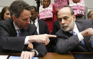 Geithner, left, said the US had to take