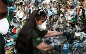 The toxic trash in 89 containers included hospital waste and batteries