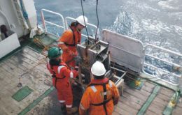 A box corer is deployed to retrieve benthic samples - benthic data is used to form an Environmental Baseline Survey, which in turn forms part of a company’s EIA (photo RPS Energy)