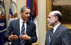 Bernanke “helped put the brakes on our economic free-fall” said Obama