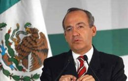 President Felipe Calderon strong hand against drugs cartels has cost 13.500 lives