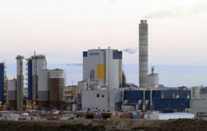 The Botnia plant is already producing a million tons of pulp annually