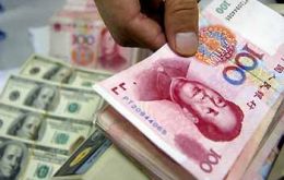 China has in effect re-pegged the Yuan to the dollar since mid-2008 to help its exporters.