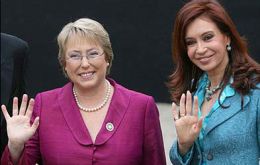 Michelle Bachelet and Mrs. Kirchner will be heading their countries delegations