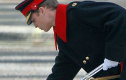 Prince Harry laying a wreath at the Cenotaph in Whitehall