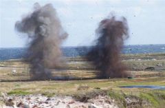 Controlled explosions at Surf Bay