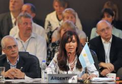 Mrs. Kirchner thanked her peers during the opening speech in Mexico