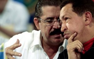 Manuel Zelaya and Venezuela President Hugo Chavez