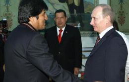 Evo Morales and Vladimir Putin last week in Caracas (EFE)