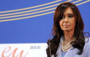 Mrs. Kirchner blamed “unilateralism” for global insecurity 
