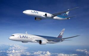 Most Lan flights (85%) also left on time