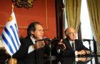 Luis Almagro and Hector Timerman at the Uruguayan Foreign Affairs ministry