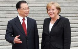 Chinese Premier, Wen Jiabao and Angela Merkel 