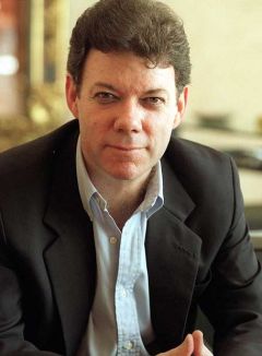 Colombian president-elect Juan Manuel Santos is expected Monday in Buenos Aires