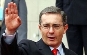 Colombian president Uribe leaves office next August 7
