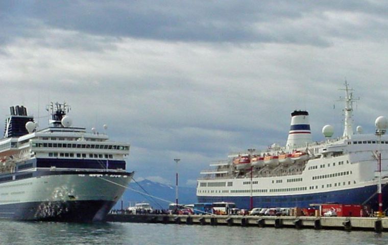 Ushuaia the southern-most city of South America and a natural call for vessels touring the continent or sailing to Antarctica 
