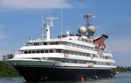 MV Clelia II is carrying 88 passengers and a crew of 77 including the expedition staff