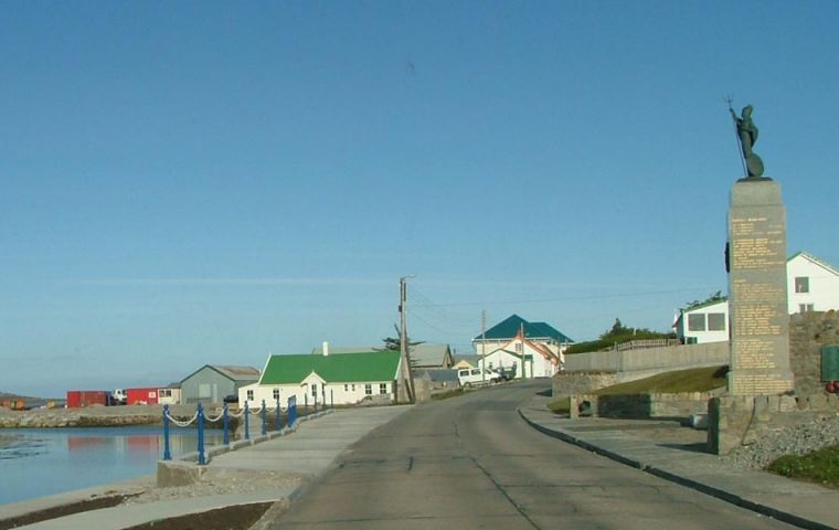 Port Stanley, capital of the Falklands       