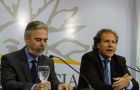 Brazilian Foreign Minister Antonio Patriota and his counterpart Luis Almagro during a press conference