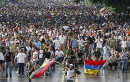Demonstrators in Caracas on Sunday