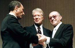 Former president Jimmy Carter brokered the peace agreement signed by Anwar Sadat and Menachem Begin 