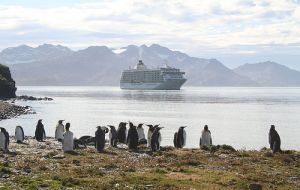 The large cruise “The World”; Fishery Patrol “Pharos SG” and BAS “RRS James Clark Ross” also called at Grytviken 
