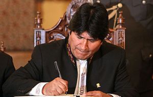 President Evo Morales take over policy resulted in a plunge in investments 