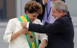 The jump in positive views follows the successful transition from President Lula da Silva to Dilma Rousseff, Brazil's first female president
