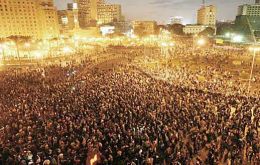 Thousands also marched on Cario’s Tahrir Square demanding an end to corruption  