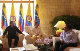The three presidents shared lunch in Cartagena de Indias