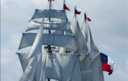 The Navy’s training tall ship ‘Esmeralda’ where Father Woodward was allegedly repeatedly tortured  