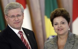 PM Stephen Harper and President Dilma Rousseff signed several agreements to boost relations  