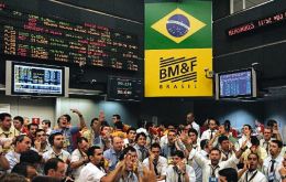 Brazil’s Bovespa was up 5.1% in heavy trading after Monday’s 8.08% collapse 