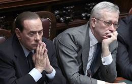 PM Silvio Berlusconi and Economy Minister Giulio Tremonti confronted over the cuts 